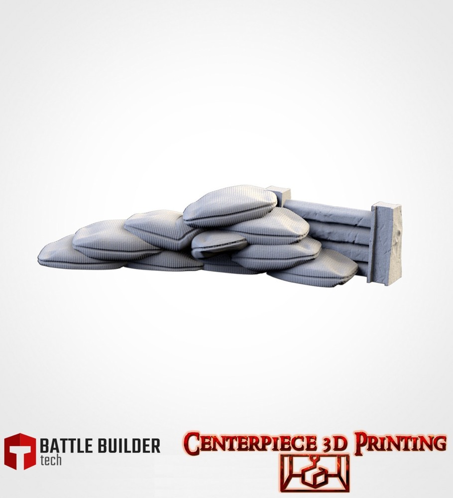 Sandbags - 3d printed Tabletop Terrain Scenery for Grim Future