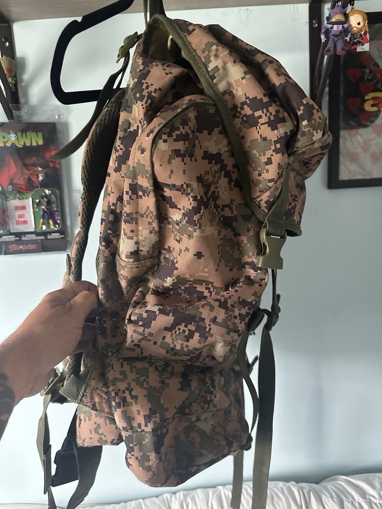 Mill Spec Plus Camo Backpack with Pockets On Both Sides