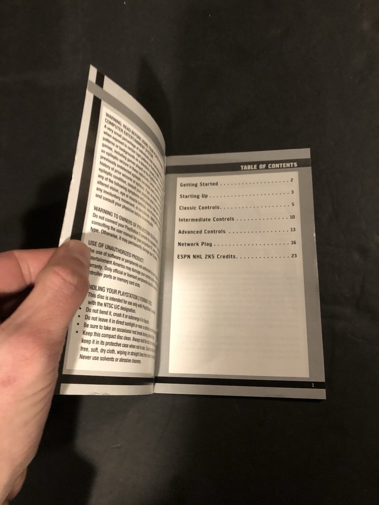 espn nhl 2k5 ps2 Manual only