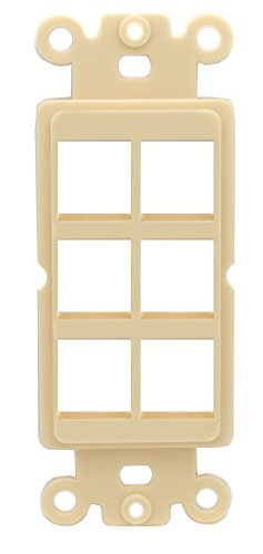 RiteAV IVORY Blank 6 Port Modular Insert for Keystone Jacks