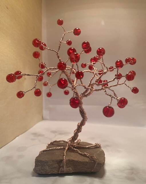 Handcrafted Wire and Bead Bonsai Tree
