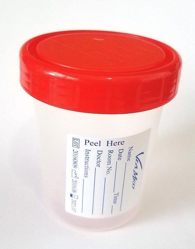 Urine Collection Container Sterile Sample Specimen Bottle Cup 120 ML, 6 Pcs NEW