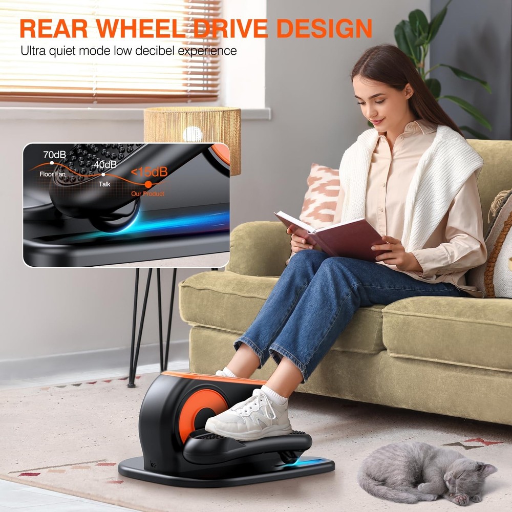 DUREXO Under Desk Elliptical Machine, Electric Leg Exerciser While Sitting fo...