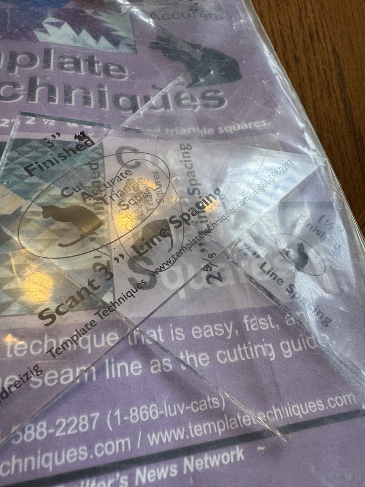 Triangles for accurate cutting great for quilting NEW Sealed Template Technics B