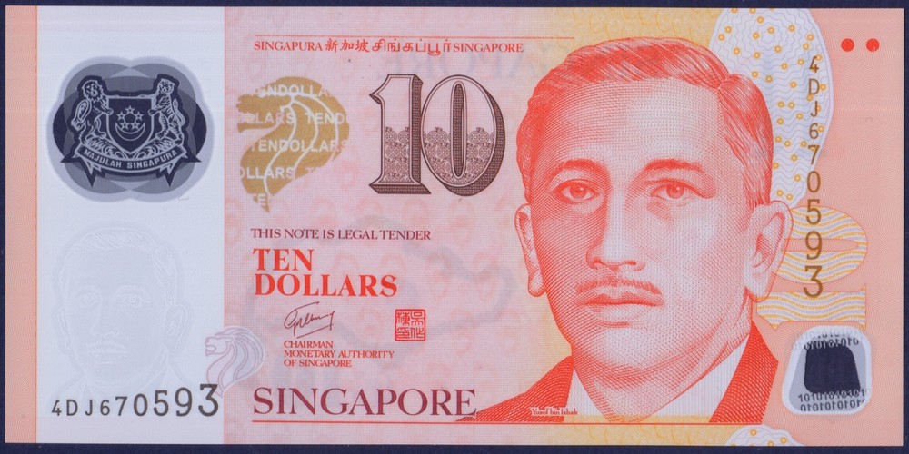 Singapore - P48g - 10 Dollars - Two 2 Solid Diamonds - POLYMER - #4DJ - UNC