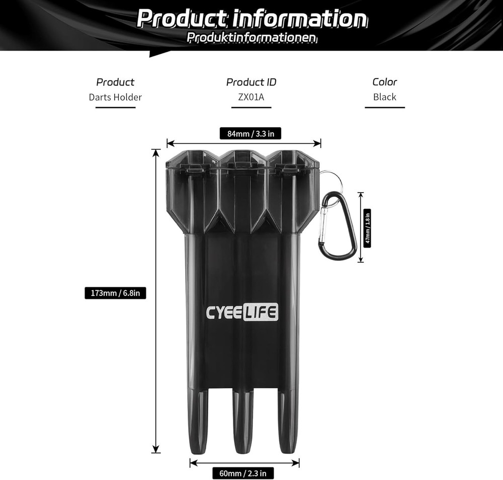 Portable Adjustable Dart Carrying Case - Secure Storage for 3 Assembled Darts