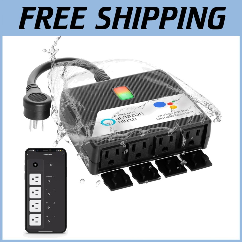 Weatherproof Electrical Power Strip Black