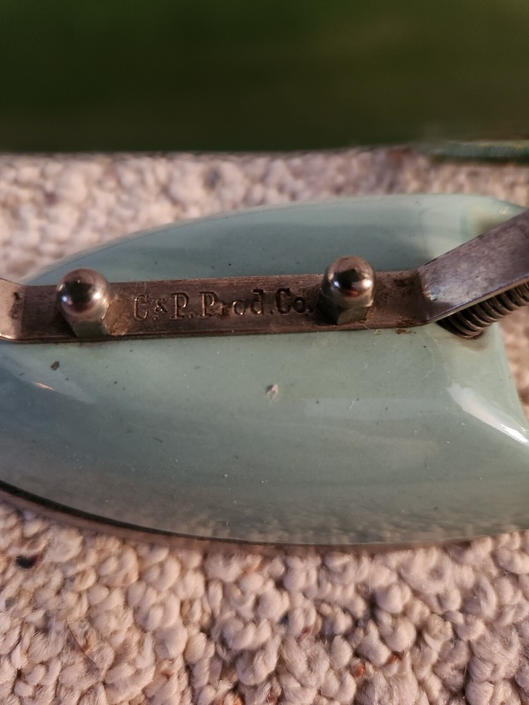 Vintage Green Small Travel Iron!