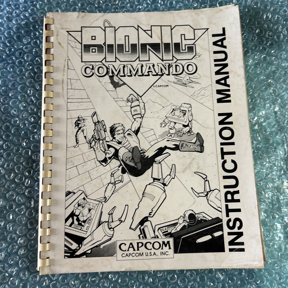 original BIONIC COMMANDO CAPCOM video game arcade game manual w/schmatics