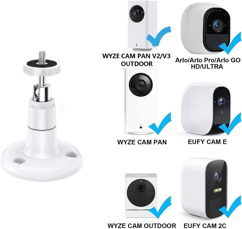 2-Pack Adjustable Security Wall Mount for Ring & Arlo Cameras - Easy Install