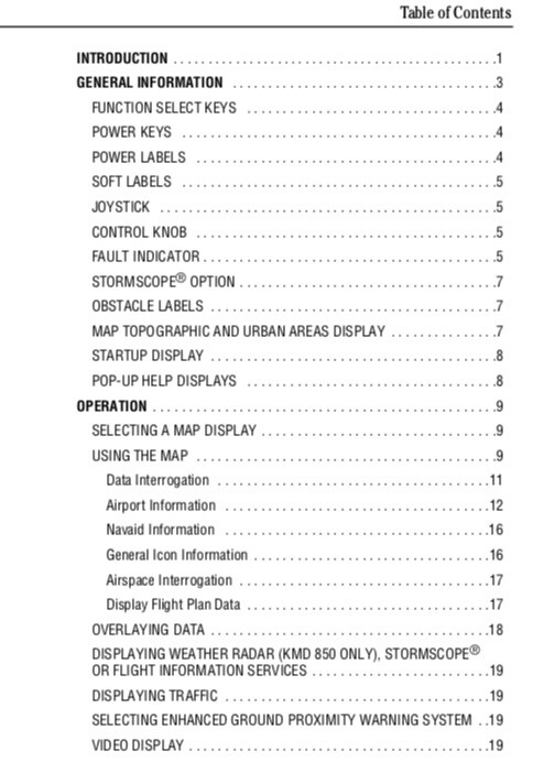 Bendix King KMD 550 850 GPS Pilot's Guide OWNER'S MANUAL