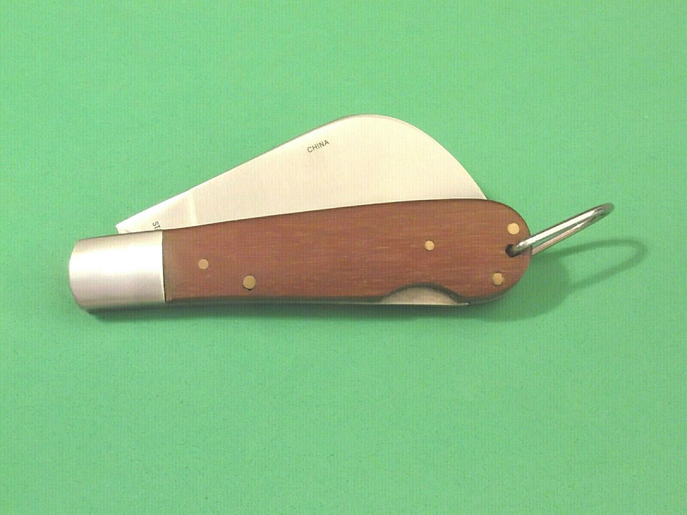 Rite EDGE 210600 Hawkbill wood handle folding lockback pocket knife 4" closed