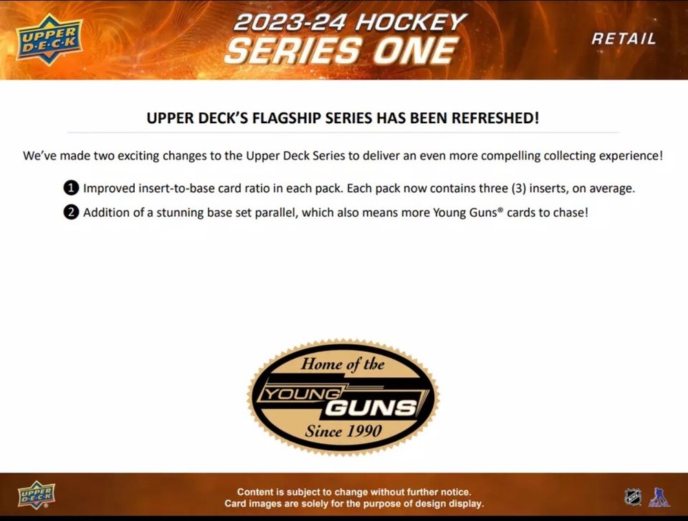 2023-24 Upper Deck Series 1 Hockey TIN
