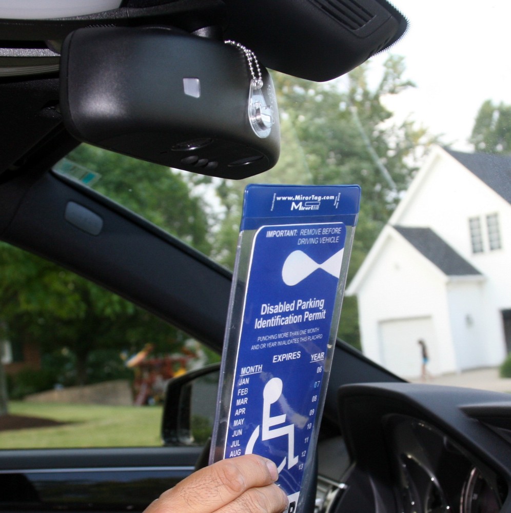 Mirortag™ Charm- Handicap Tag Holder & Protector Magnetically Attach & Detach it