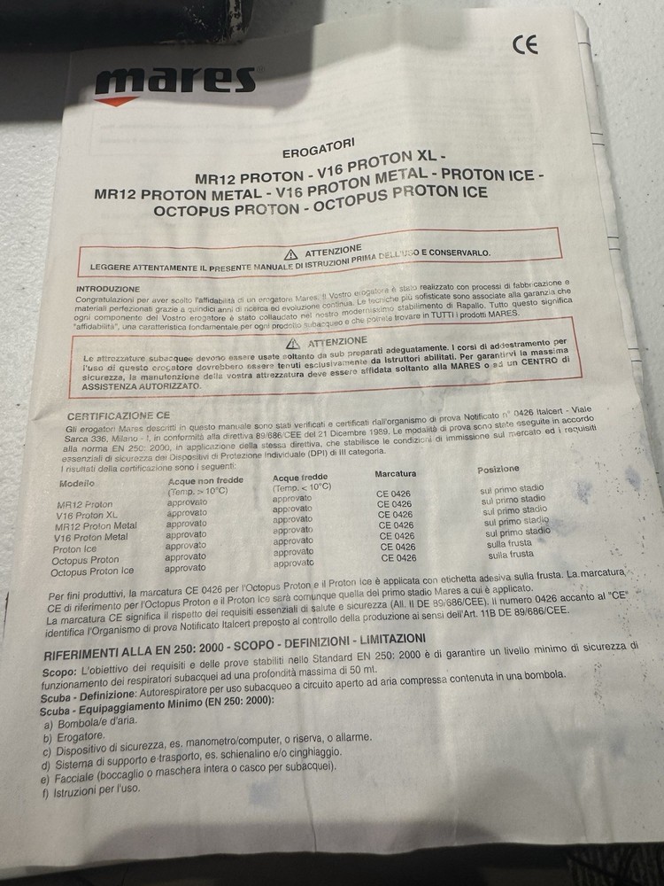 Mares Proton MR12 Octopus YL04