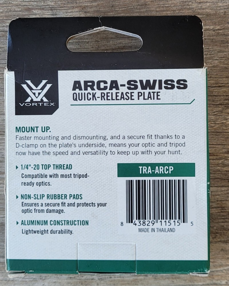 Vortex - Arca-Swiss Quick Release Plate - TRA-ARCP