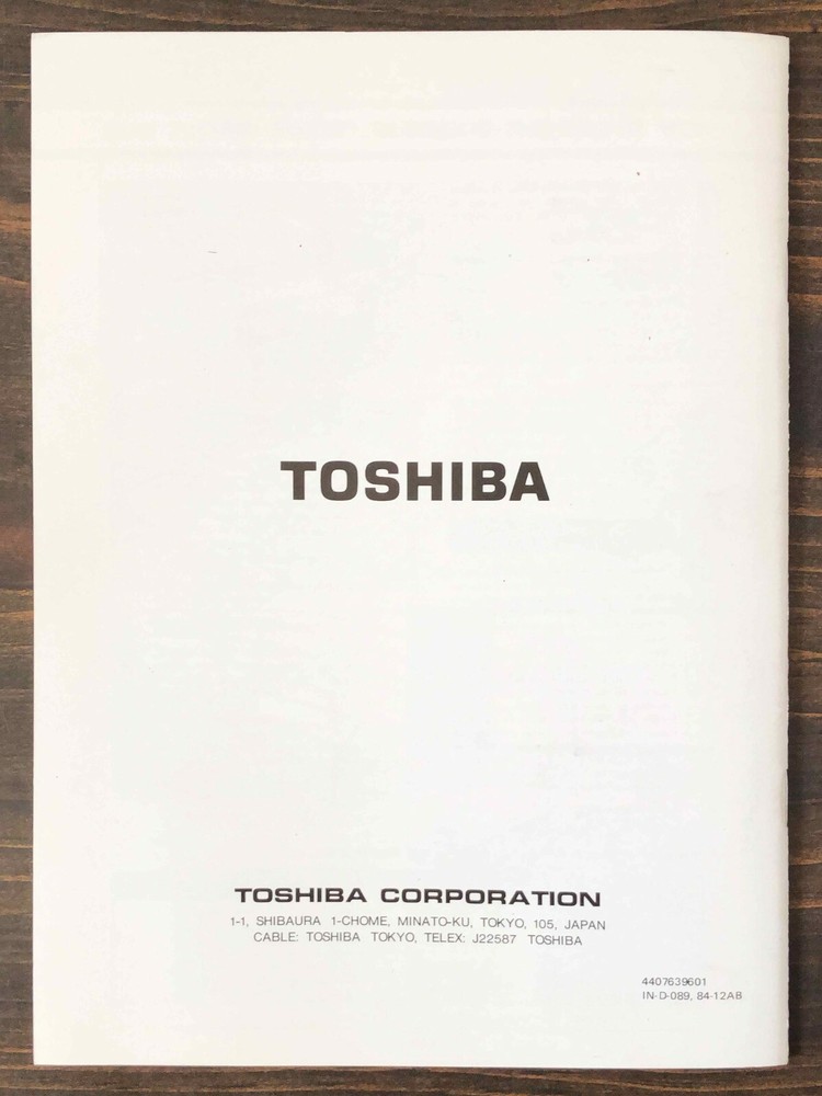 Toshiba - BD-4111 Plain Paper Copier Operator's Manual (1984)