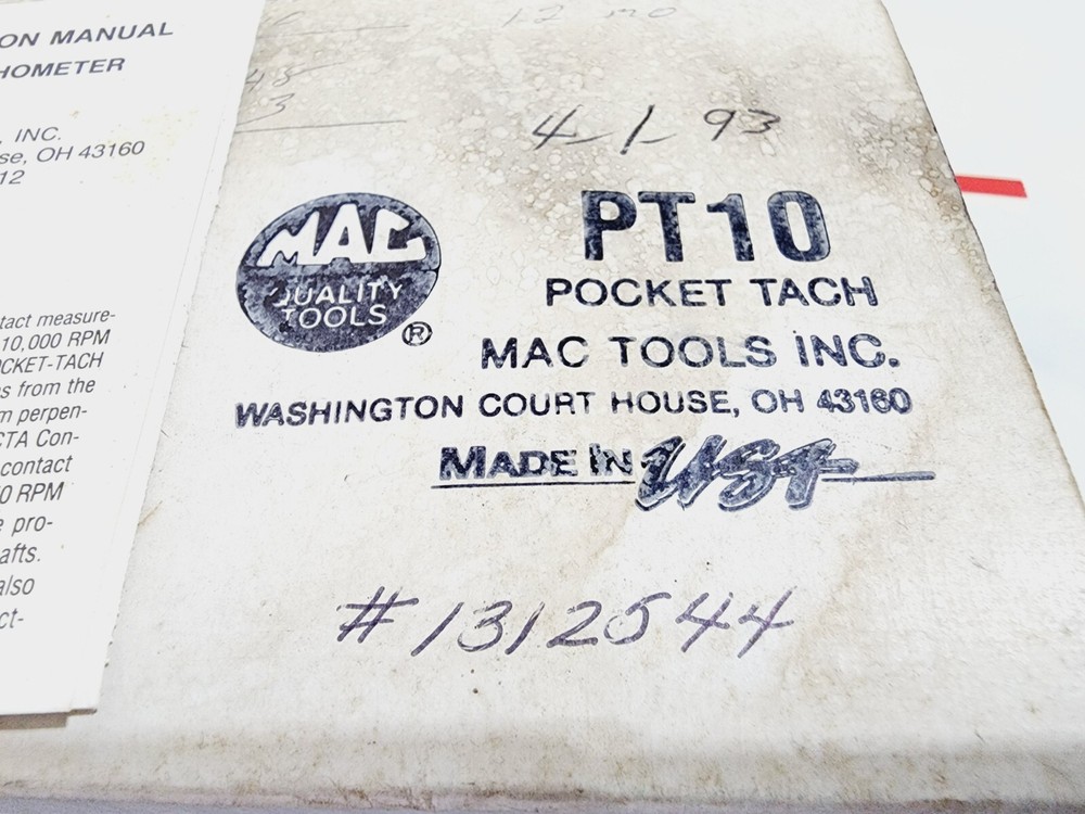 MAC Tools PT10 Pocket Tachometer