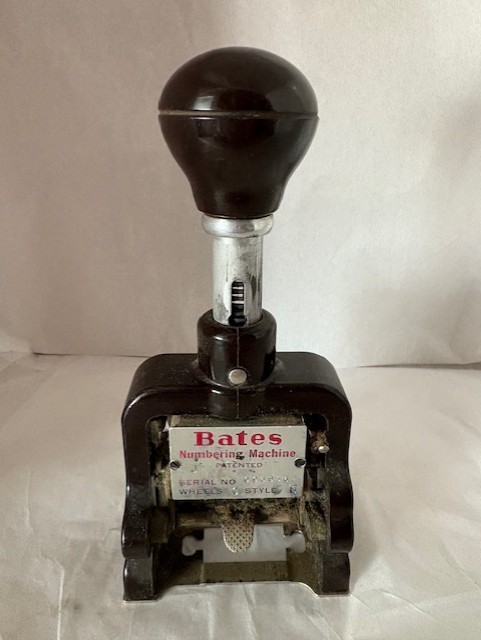 Vintage Bates Automatic Numbering Machine USA, AS-IS