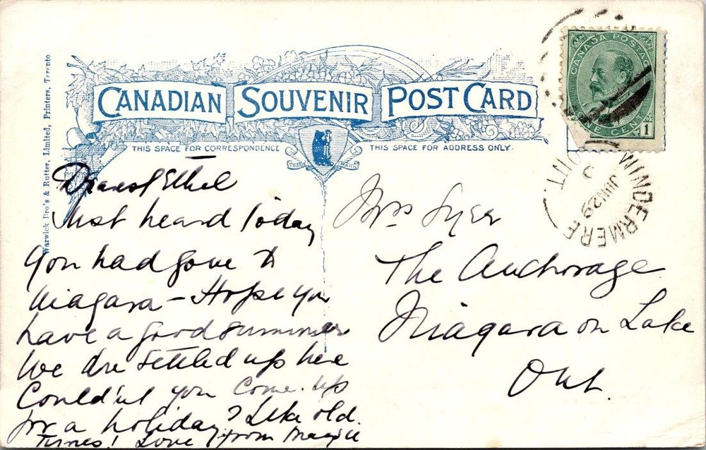 Canada 1900s Windermere ONT PPC  - A02126