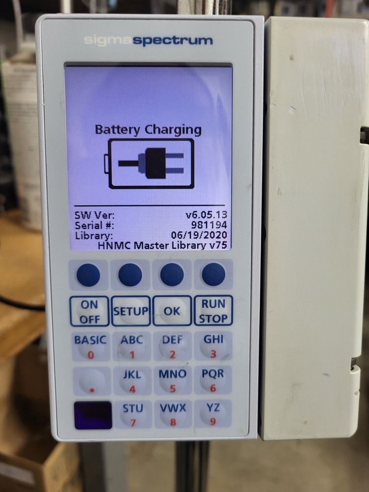 BAXTER SIGMA SPECTRUM PUMP SOFTWARE VERSION 6.05.13 w/b/g BATTERY