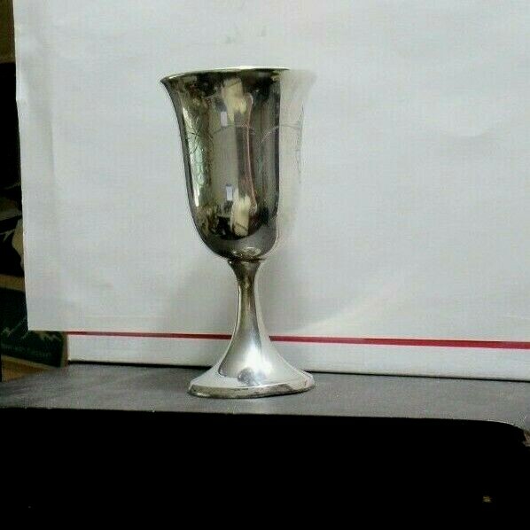 Silver Kiddush Cup Goblet, Sabbath, Judaica, See Stamp, German? 835 Silver