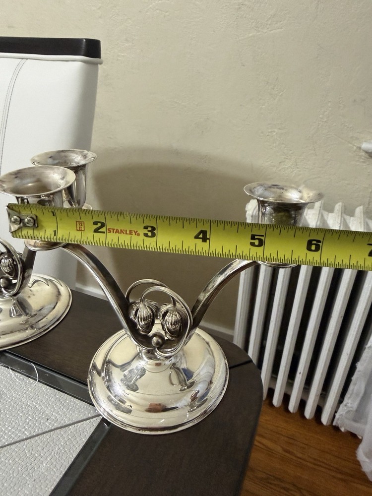 Denmark silverplated candlestick holder 2
