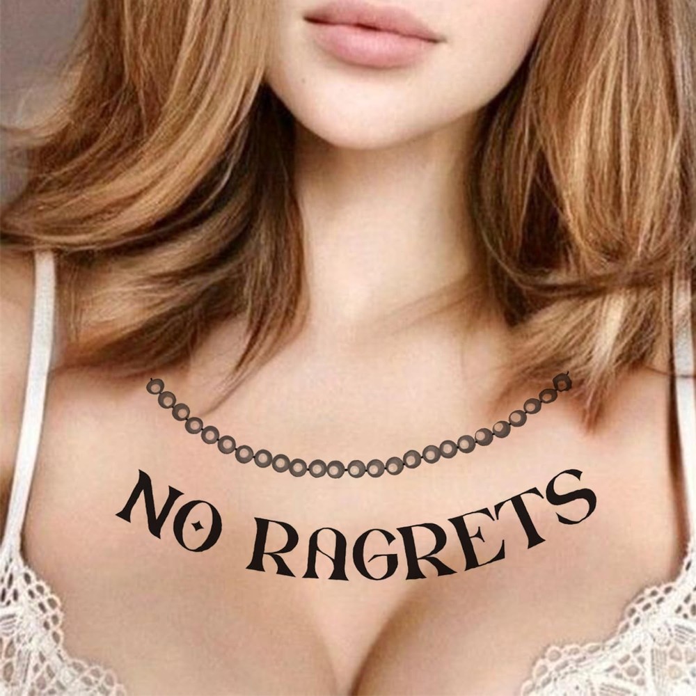 4 Sheets No Ragrets Temporary Tattoos Barbed Wire Medium, black