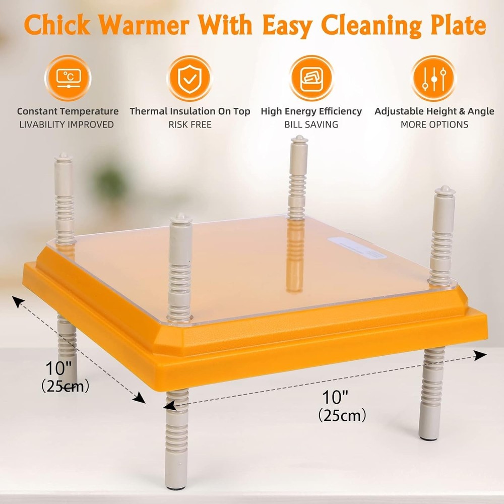 Brooder Heater for Chicks: Chick Brooder Heating Plate with Easy- Cleaning Pl...