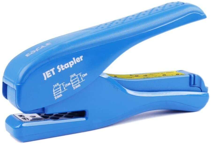 Eagle Jet Stapler Ergonomic Design Force Saving 25 Sheet Capacity Blue