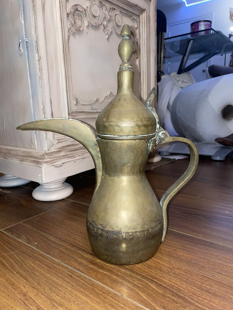Antique Turkish/Ottoman Dallah Brass Coffee Pot
