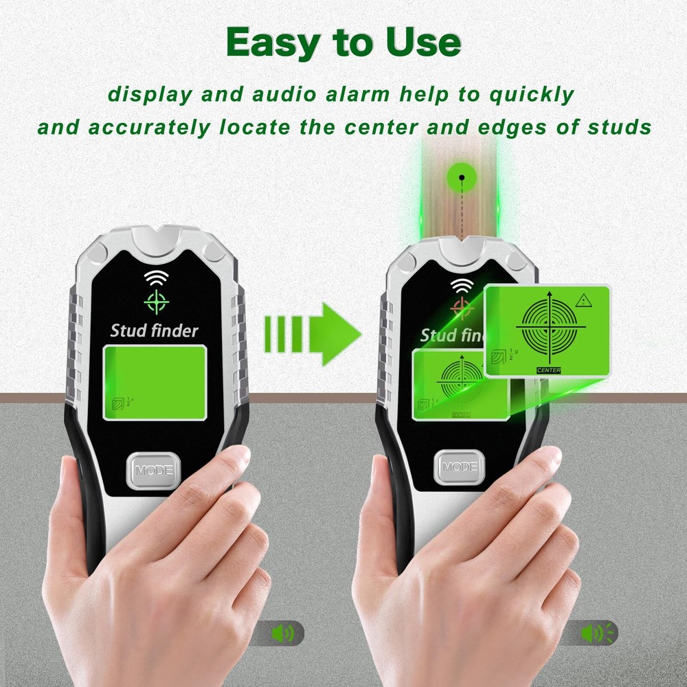 ASWKMOW Stud Finder Wall Scanner6 in 1 Multi-function Stud Finder Tool with U...