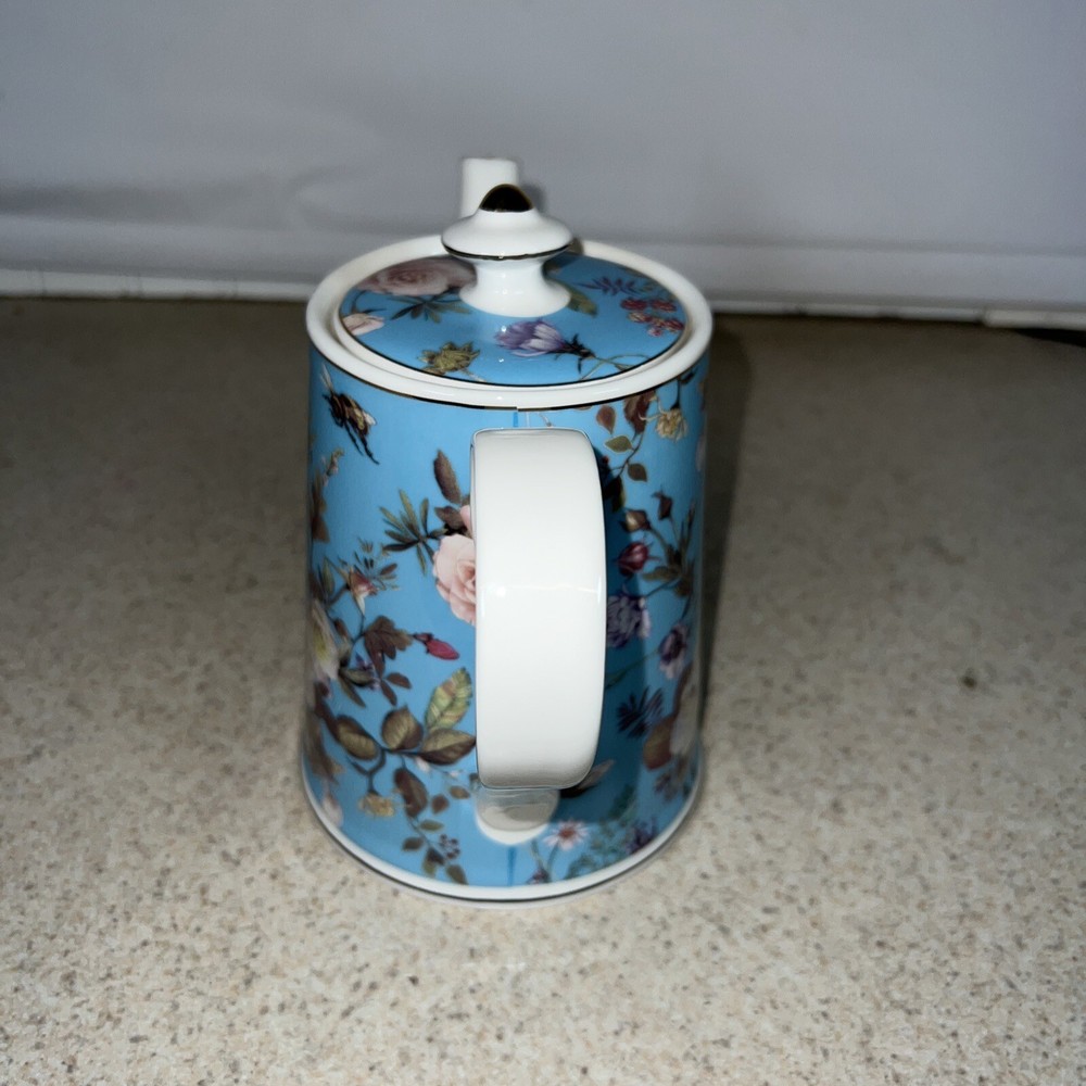 Grace Teaware Floral Mist Blue Teapot