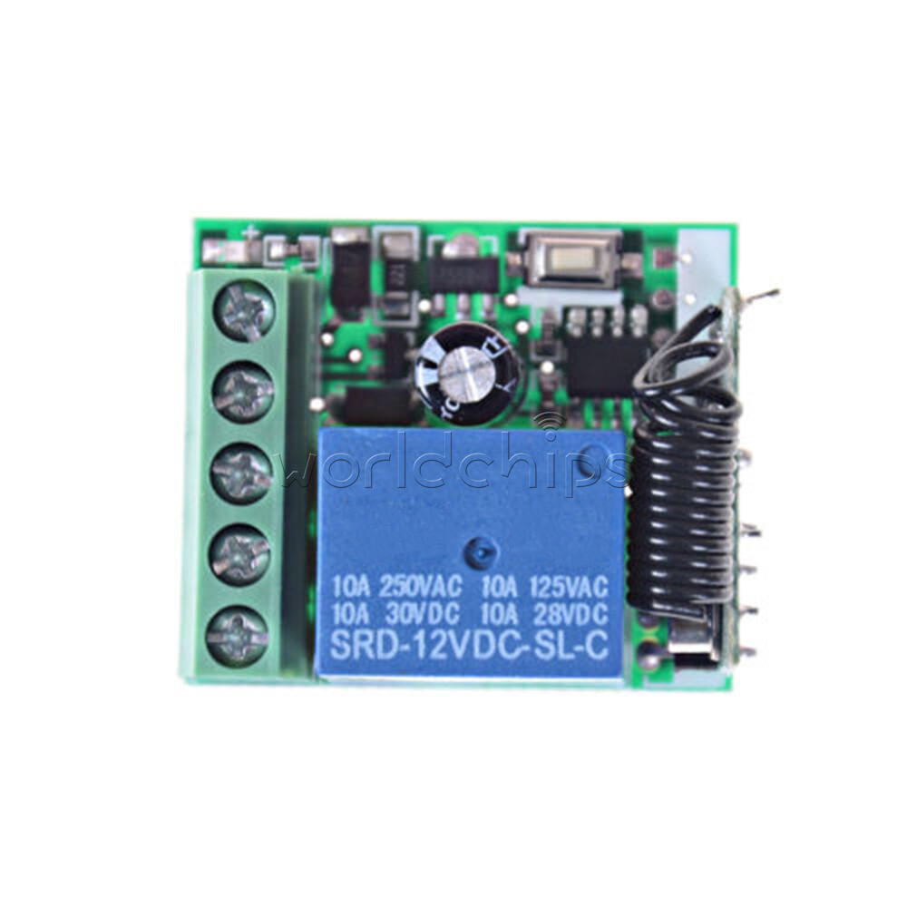 12V 1-Channel Wireless Relay Switch 433Mhz Remote Control Switch Receiver Module