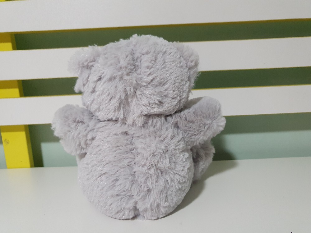 GREY TEDDY BEAR ELKA 20CM GREY BOW