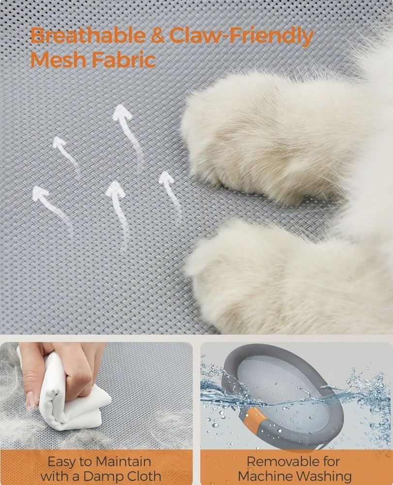 FEANDREA Cat Bed, Cat Perch, Breathable with Removable Washable Materials!