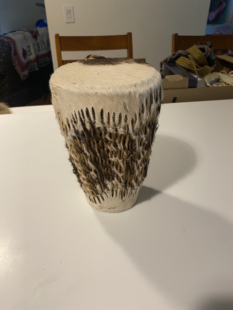 African Animal Hide Hand Drum 10”