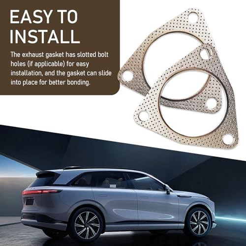 Pack-2 Car 3 Bolt 2.48" ID Exhaust Pipe Interface Gasket, Multifunctional