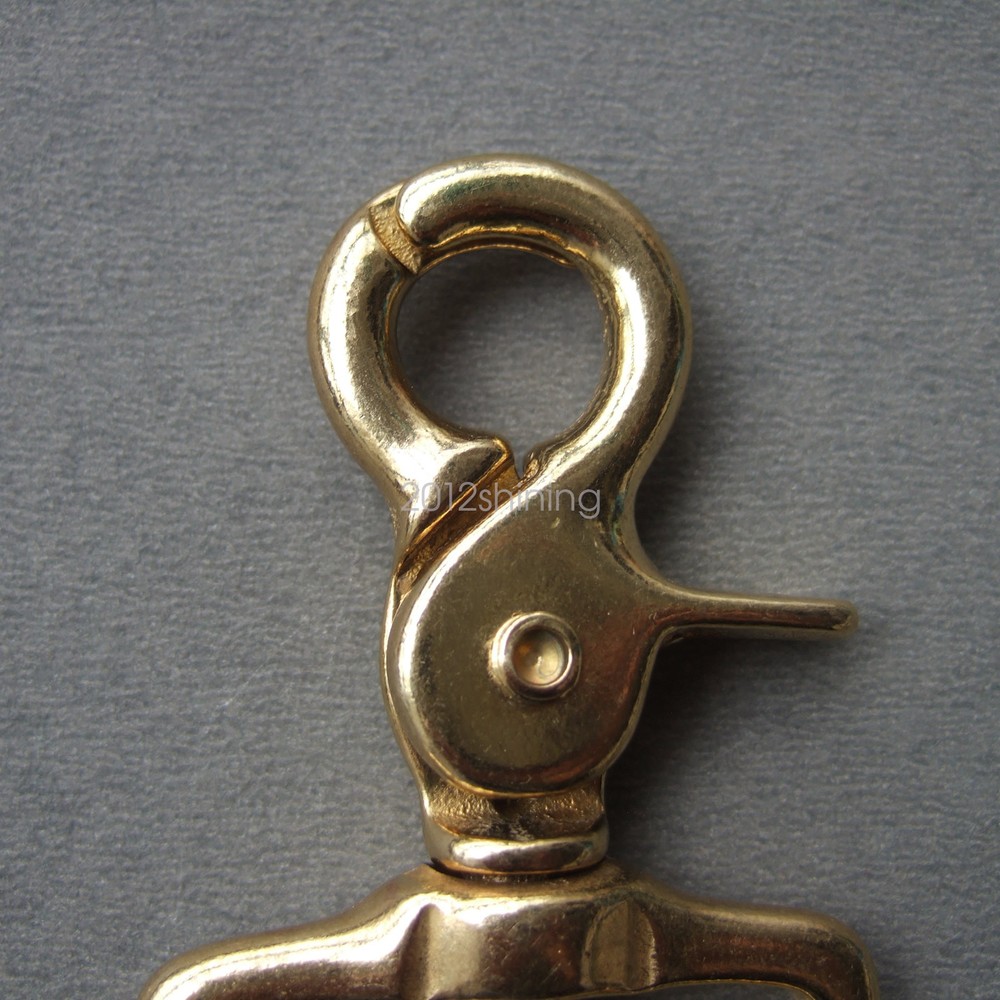 Heavy Duty SOLID BRASS TRIGGER SNAP SWIVEL SQUARE EYE 1-9/32"