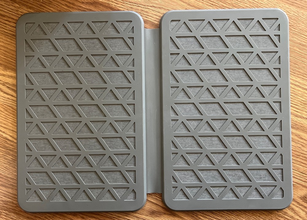 Foldable Stone Dish Drying Mats W/ Non Slip Silicone Gray