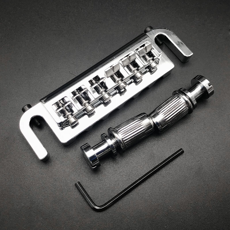 Big Type Wraparound Compensated 6 String Bridge Tailpiece for LP SG Style Guitar