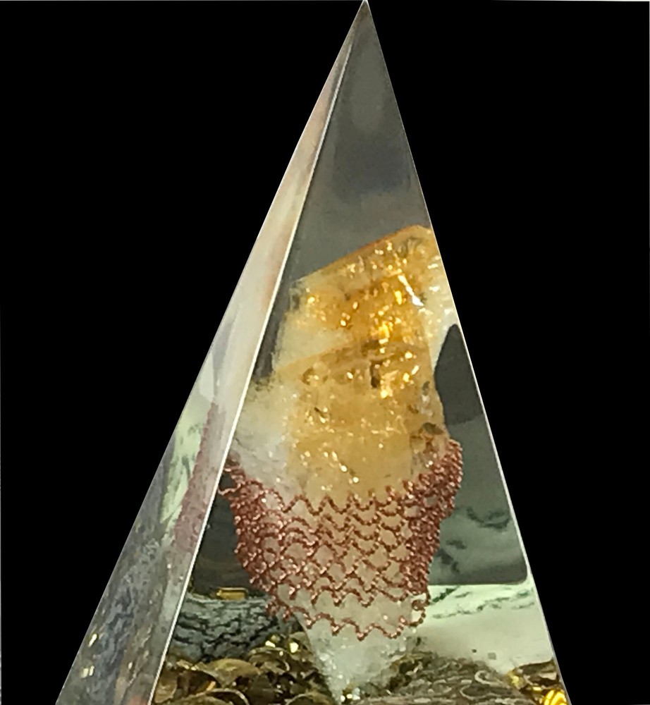 Beautiful Organite Pyramid with Crystal Citrine