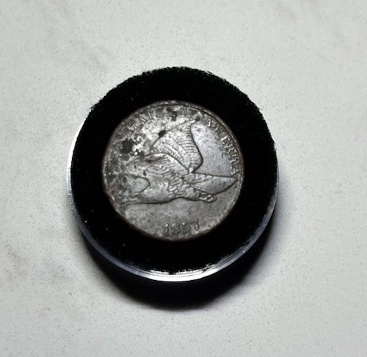 1857 Flying Eagle 1c Circulated US Small Cent (VG condition)