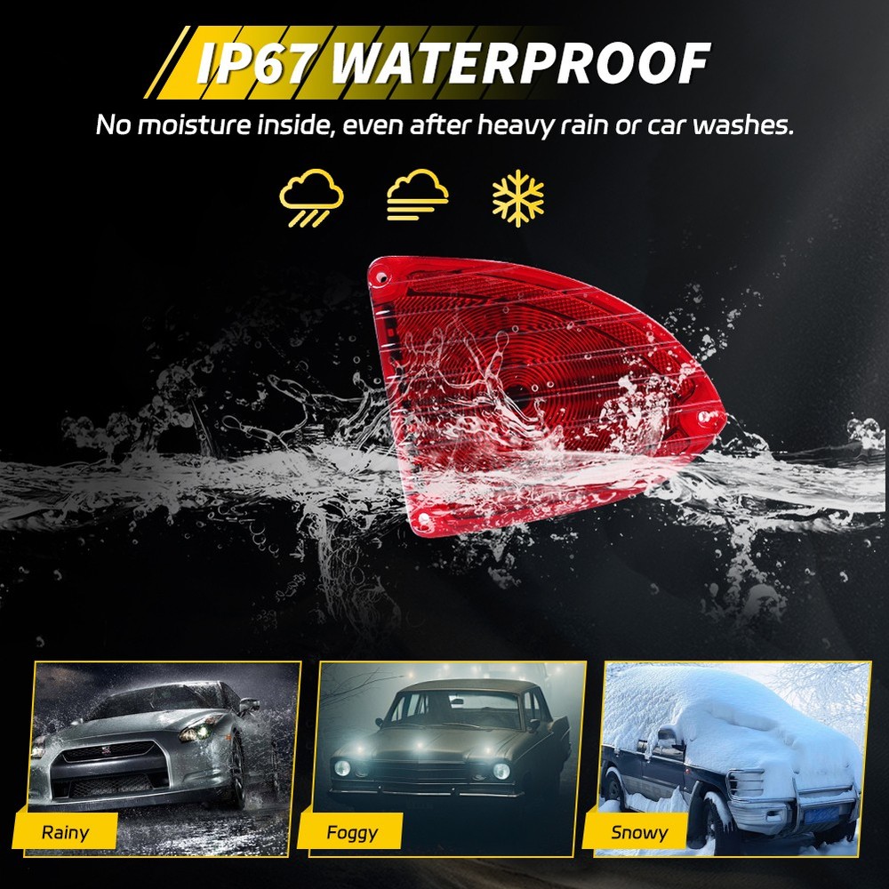 Red LED Rear Tail Brake Lights For 1960-1966 Chevy & GMC Panel Truck Suburbans