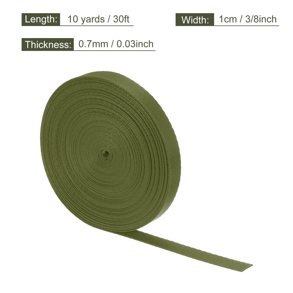 Flat Nylon Webbing Strap 3/8 Inch 10 Yards Chestnut Brown for Backpack