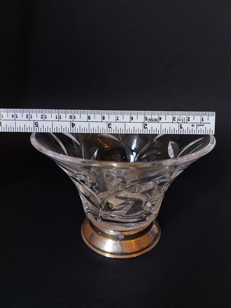 Vintage Bowl Crystal Base Holder Silver 800
