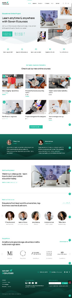 Online Courses Website Design with Free VPS Web Hosting and Installation