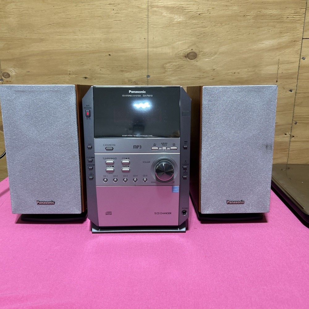 Panasonic SA-PM19 CD Stereo Cassette System 5 Disc Changer