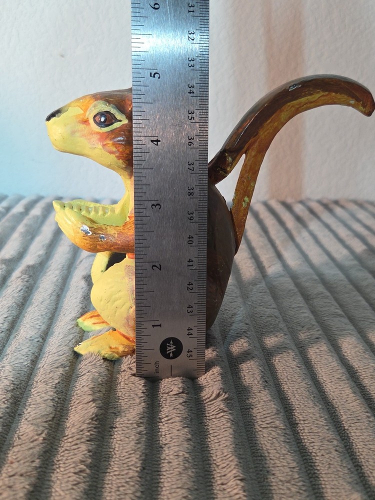 Hand Painted Cast Iron Squirrel Nutcracker Jaw Nut Cracker Heavy