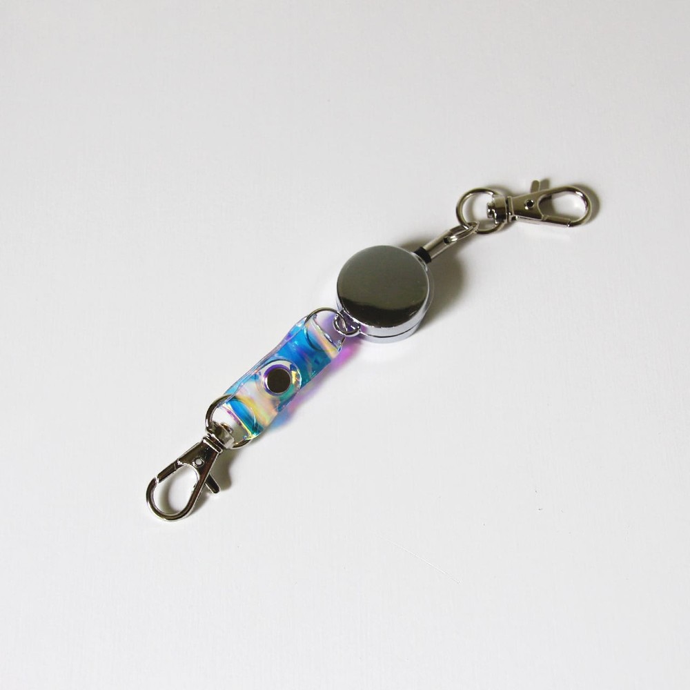 Aurora Short Strap with Retractable Reel (PVC Rainbow Keyring)
